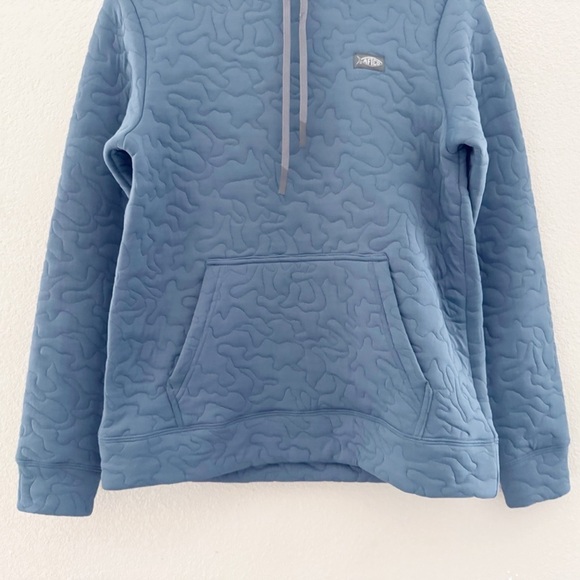 AFTCO Women's Quilted Refuge Hoodie Pullover Outdoor Fishing Sustainable Blue S - Picture 7 of 13
